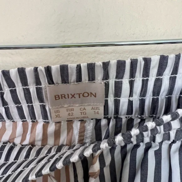 Brixton Black and White Striped Shorts - Picture 5 of 6